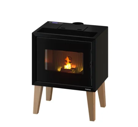 Estufa de pellet estanca FREEPOINT Modo 9,26 kW negro con patas y Wi-Fi incluido