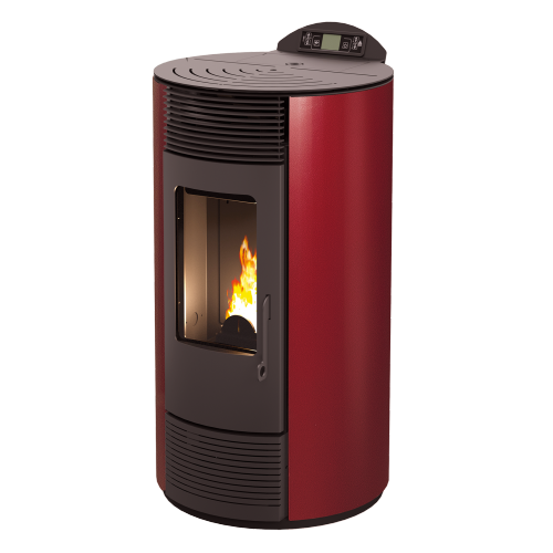 Estufa de pellets MODERNA SMART 8,7 kW redonda burdeos