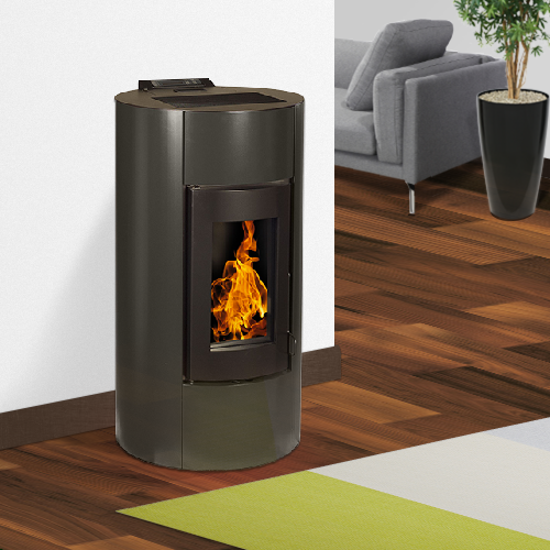 Estufa de Pellet Estanca EMAFLAM NALA 9 kW Negra
